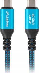 Kabel USB Lanberg USB-C - USB-C 1 m Czarno-niebieski (CA-CMCM-45CU-0010-BK) 4