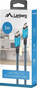 Kabel USB Lanberg USB-C - USB-C 1 m Czarno-niebieski (CA-CMCM-45CU-0010-BK) 8