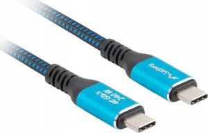 Kabel USB Lanberg USB-C - USB-C 1.5 m Czarno-niebieski (CA-CMCM-45CU-0015-BK) 2