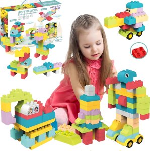 WOOPIE Duże Klocki Konstrukcyjne Edukacyjne dla Dzieci 86 el. - Wyparzanie w 120 stopniach 1