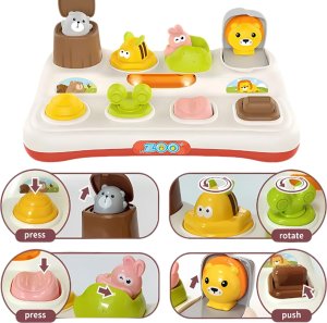 WOOPIE BABY Zabawka Edukacyjna Wyskakujące Zwierzątka ZOO Pop Up 2