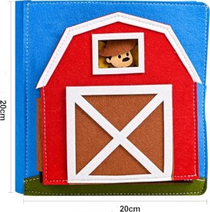 LUXMA Książeczka filcowa odczepiane elementy tablica 3D domek farma JP-1001 11