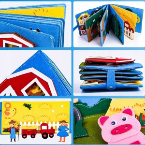 LUXMA Książeczka filcowa odczepiane elementy tablica 3D domek farma JP-1001 4