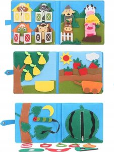 LUXMA Książeczka filcowa odczepiane elementy tablica 3D domek farma JP-1001 7