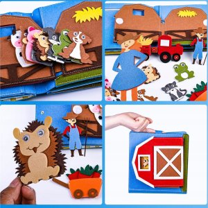 LUXMA Książeczka filcowa odczepiane elementy tablica 3D domek farma JP-1001 10