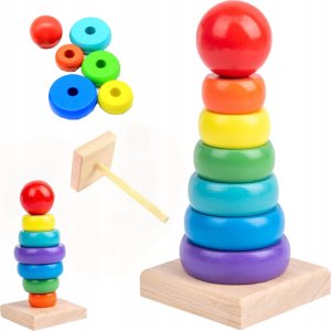Sorter drewniany tęczowa wieża piramida kolor SC-2 1
