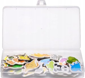 Magnesy na lodówkę zwierzęta piankowe 36 elementów pojemnik 11