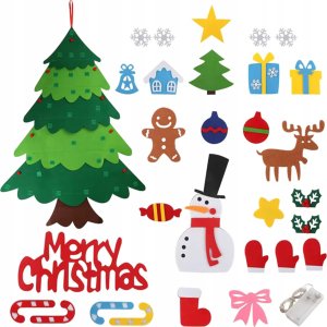 Choinka filcowa mata łańcuch led ozdoba dla dzieci A3M 2