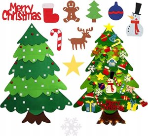 Choinka filcowa mata łańcuch led ozdoba dla dzieci A3M 3