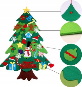 Choinka filcowa mata łańcuch led ozdoba dla dzieci A3M 6