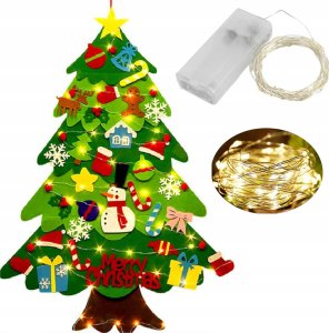 Choinka filcowa mata łańcuch led ozdoba dla dzieci A3M 7