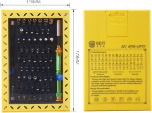 Zestaw Narzędzi Precyzyjnych, Śrubokręt, Wkrętak + Bity 63w1 BST 4