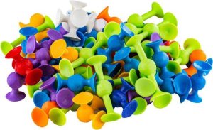 Pegaz Toys Klocki Konstrukcyjne, Kolorowe Przyssawki, Wesołe Buźki 96 Sztuk 2