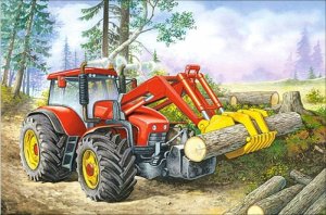 Haft Diamentowy, Obraz, Mozaika Diamentowa Diamond Painting, TRAKTOR Z CHWYTAKIEM 35x25cm 1