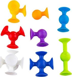 Klocki Konstrukcyjne, Kolorowe Przyssawki, Wesołe Buźki 39 Sztuk 3