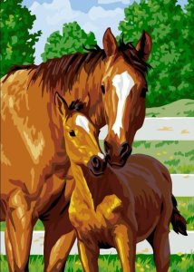 Haft Diamentowy, Obraz, Mozaika Diamentowa Diamond Painting, UROCZY ŹREBAK 30x40cm 1