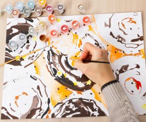 OBRAZ MALOWANIE PO NUMERACH RAMA 45x45cm SPACER W DESZCZU 13