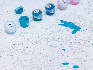 OBRAZ MALOWANIE PO NUMERACH RAMA 45x45cm SPACER W DESZCZU 16