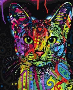 Haft Diamentowy, Obraz, Mozaika Diamentowa Diamond Painting, KOT W KOLORZE 30x40cm 1