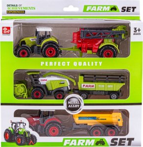 Zestaw 3 Pojazdów, Maszyny Rolnicze, 2 x Traktor, Kombajn, Farma 1