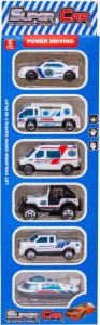 Metalowe Pojazdy Uprzywilejowane, Auta, Resoraki 6 Sztuk Zestaw 1:64 POGOTOWIE, AMBULANS 1