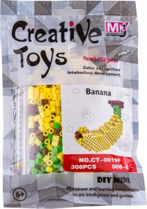 Koraliki do prasowania Wersja 3D, Szablon BANAN Owoce, Saszetka, Prasowanka 1