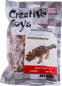 Koraliki do prasowania Wersja 3D, ANKYLOZAUR, DINOZAUR, Saszetka, Prasowanka 1