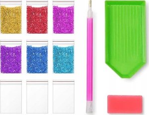 DK Diamentowy haft, Obraz, Mozaika diamentowa, Diamond Painting, Kosmiczny kot 30x40cm 3