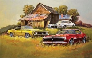Haft Diamentowy, Obraz, Mozaika Diamentowa Diamond Painting, CHEVROLET CAMARO SS - 3 KLASYKI 40x30cm AUTO SAMOCHÓD 1