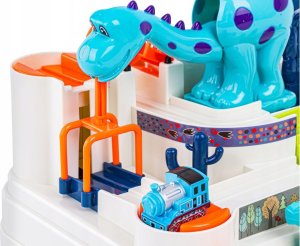 Interaktywny Tor Przeszkód + Pojazdy, Zjazd Samochodowy DINOZAUR 3