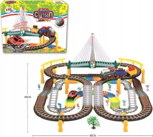 Kolejka 192el. 2w1 Duży Tor Samochodowy Wyścigowy, Elastyczny 2