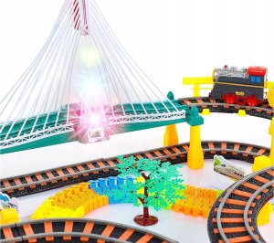 Kolejka 192el. 2w1 Duży Tor Samochodowy Wyścigowy, Elastyczny 4