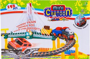 Kolejka 192el. 2w1 Duży Tor Samochodowy Wyścigowy, Elastyczny 8