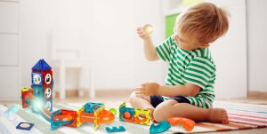 DK Świecące Klocki Magnetyczne, Tor Kulkowy Dla Kulek 75 Elementów Kulodrom 4