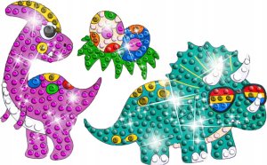 Haft Diamentowy Mozaika Diamentowa Naklejki DINOZAURY Zestaw 18 Naklejek 1