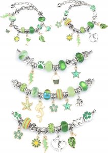 Zestaw Do Tworzenia Robienia Biżuterii, Bransoletek, Charmsy, Zawieszki, Koraliki ODCIENIE ZIELENI 9