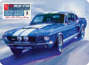 Model Plastikowy - Samochód 1967 Shelby GT350 USPS Stamp Series 1:25 - zestaw w metalboxie! 1