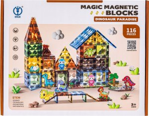 Woopie Konstrukcyjne Klocki Magnetyczne PARK DINOZAURÓW 116 El. 6