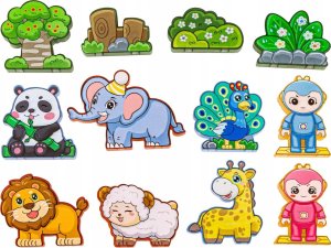 Konstrukcyjne Klocki Magnetyczne ZWIERZĘTA 82 El. 13