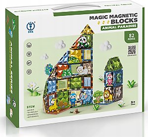 Konstrukcyjne Klocki Magnetyczne ZWIERZĘTA 82 El. 2