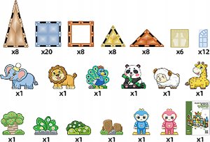 Konstrukcyjne Klocki Magnetyczne ZWIERZĘTA 82 El. 3