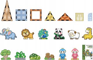 Konstrukcyjne Klocki Magnetyczne ZWIERZĘTA 82 El. 4