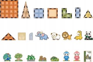 Konstrukcyjne Klocki Magnetyczne ZWIERZĘTA 116 El. 2