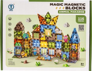 Konstrukcyjne Klocki Magnetyczne ZWIERZĘTA 116 El. 5