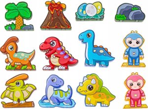 Konstrukcyjne Klocki Magnetyczne PARK DINOZAURÓW 90 El. 9