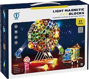 ProNice Konstrukcyjne Klocki Magnetyczne Świecące Elementy, Diabelski Młyn 87 El. 4