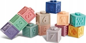MalPlay Edukacyjny zestaw klocków dla malucha, Miękkie Klocki, Cyferki, Figury geometryczne, Kształty, Wieża 23 sztuki 3