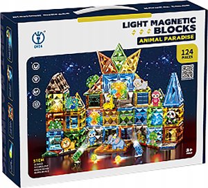 ProNice Konstrukcyjne Klocki Magnetyczne Świecące Elementy ZWIERZĘTA 124 El. 5