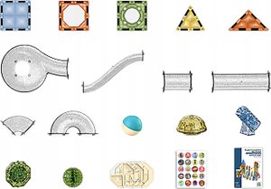 Klocki Magnetyczne Konstrukcyjne TOR KULKOWY Świecące Elementy 105 El. Kulodrom 5