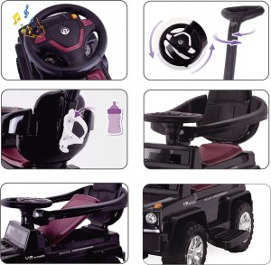 DUŻY JEŹDZIK CHODZIK PCHACZ AUTO SAMOCHÓD 3 W 1 CICHE KOŁA 2